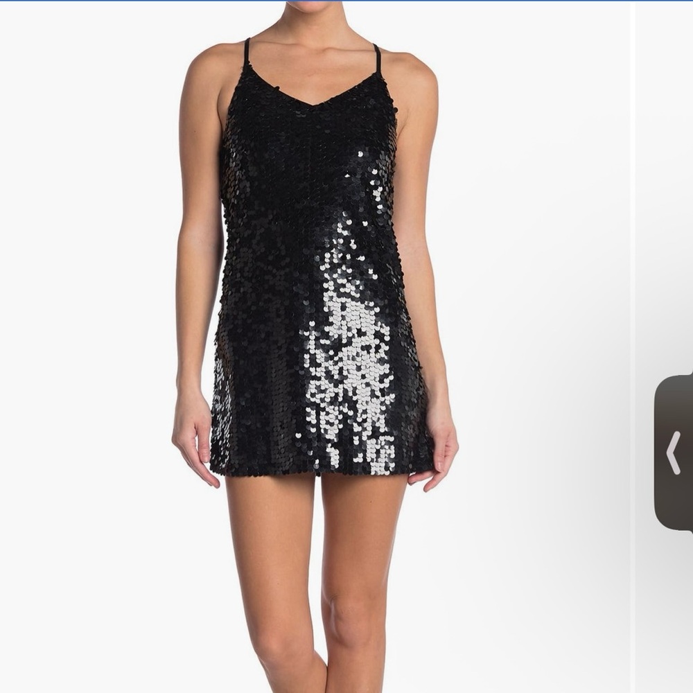 Walter Baker Black Sequin Mini Dress
